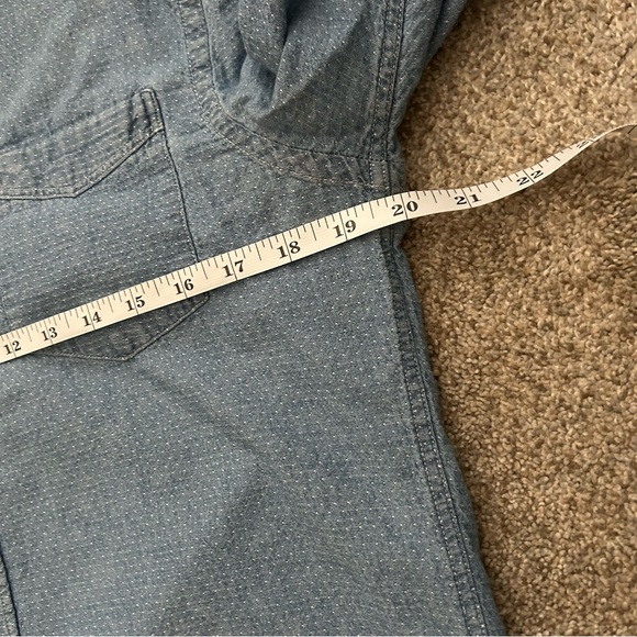 H&M Label of Graded Goods men’s patterned denim button front shirt M - Picture 6 of 8